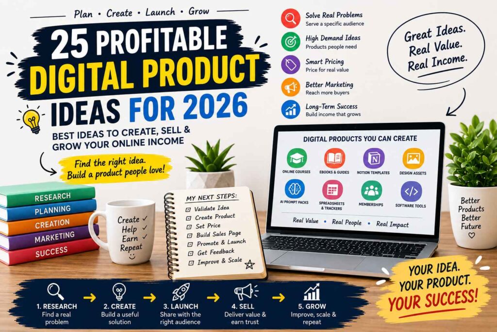 25 Profitable Digital Product Ideas to Sell in 2026