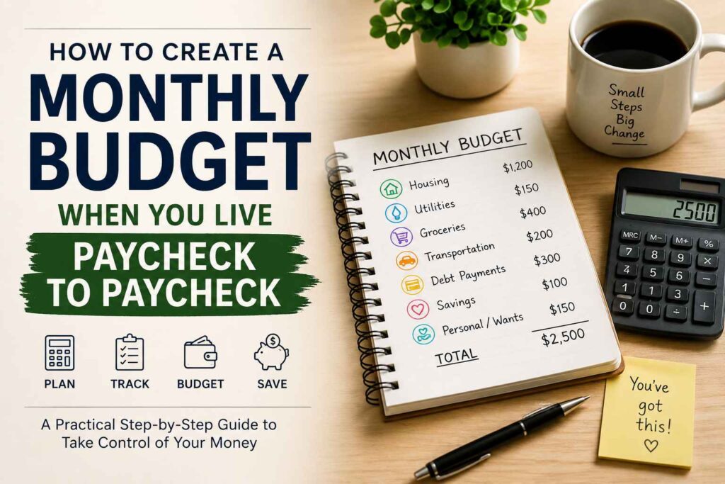 How to Create a Monthly Budget on a Paycheck-to-Paycheck Income